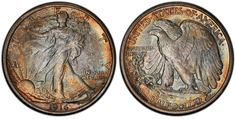 1916-D Walking Liberty Half Dollar — widely considered the most beautiful U.S. coin design